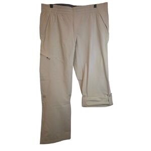 The North Face Hiking Cargo Pants Roll-Up Pull-On Womens Sz XL Tan Khaki